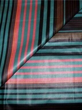 Peach Navy Wine & Turquoise Chintz Decor Fabric 55" wide x 3+ yds long